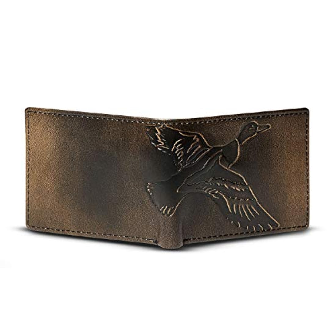 Cartera de piel para hombre con diseño de pato