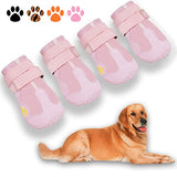 XSY&amp;G - Botas para perro, zapatos impermeables para perros, botines con suela resistente reflectante antideslizante para perro, zapatos para perros de tamaño mediano, 4 piezas