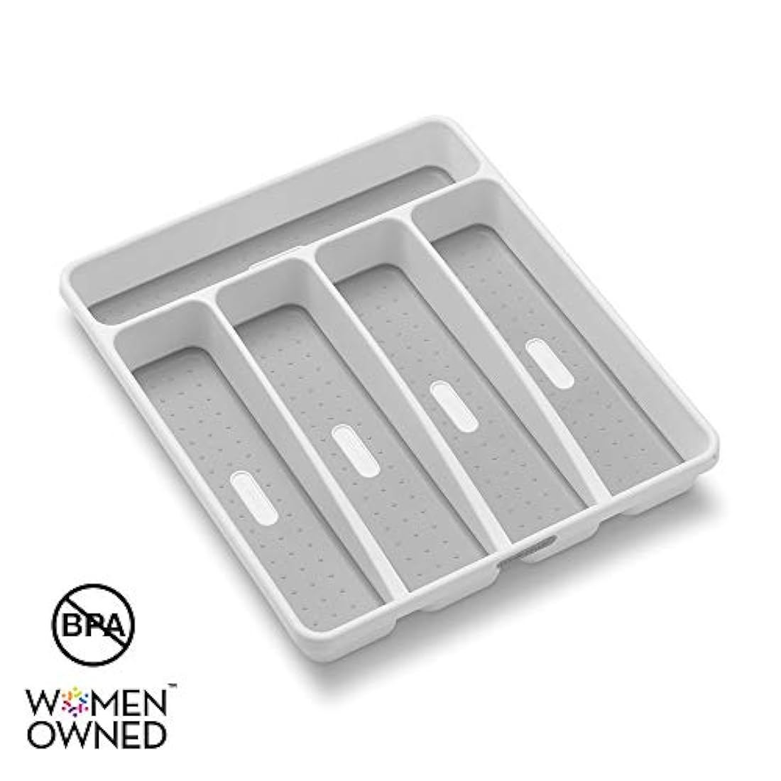 Madesmart Classic - Bandeja para cubiertos (tamaño pequeño), color blanco