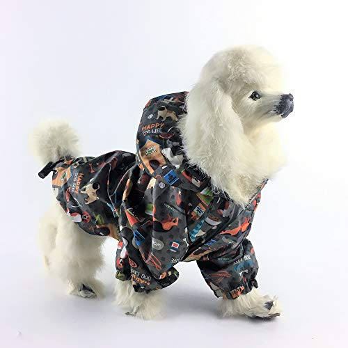 Chubasquero impermeable con capucha para perros y gatos pequeños