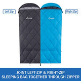 QEZER Saco de dormir de plumón para adultos de 27-55℉ 600 grados de potencia de llenado para clima frío, saco de dormir ultraligero con saco de compresión para mochileros, camping, senderismo