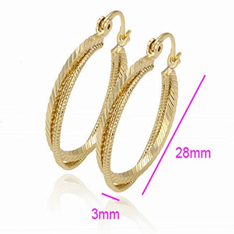 Plated Earring Hoop Estilo redondo tres para el aniversario