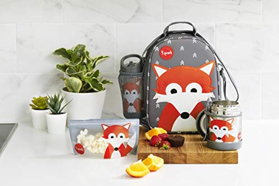 3 bolsas de almuerzo aisladas para niños