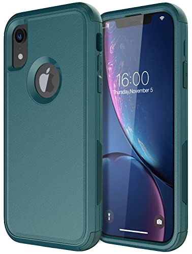Diverbox Funda para iPhone Xr [a prueba de golpes, a prueba de gotas] [a prueba de polvo], resistente protección para Apple iPhone XR (verde oscuro)