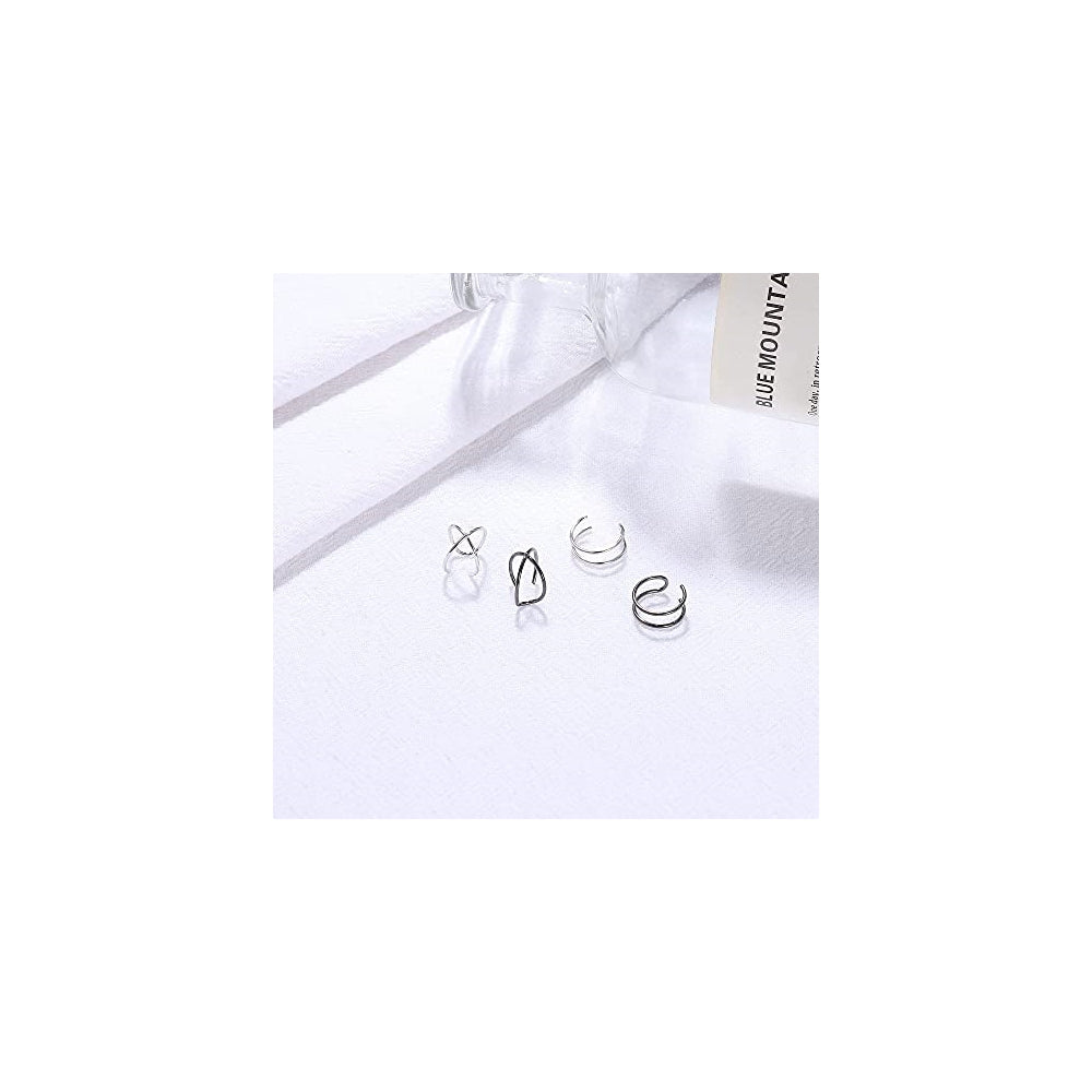 Aretes de plata para orejas simples  sin perforación