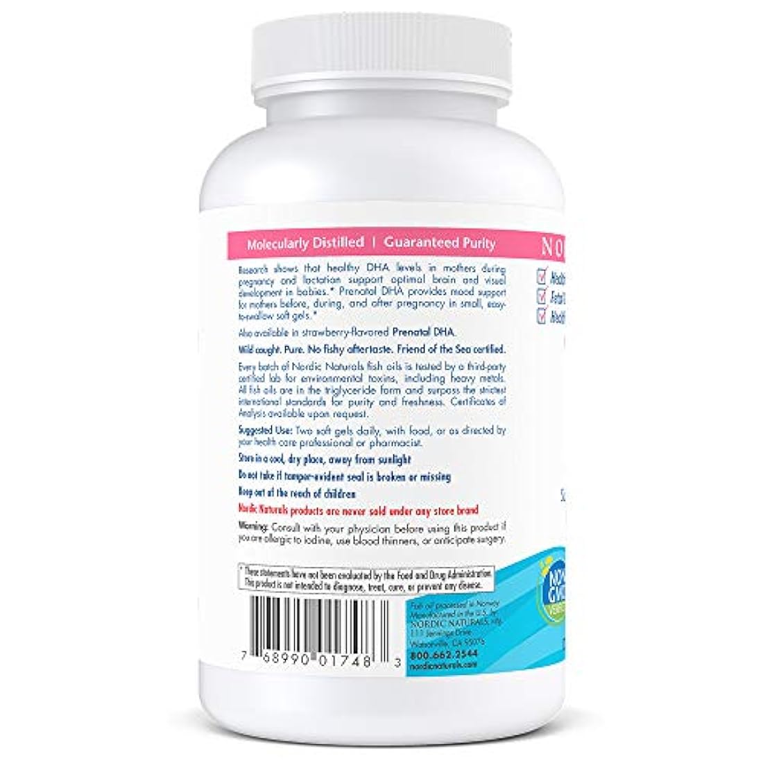 Nordic Naturals Prenatal DHA, apoya el desarrollo cerebral