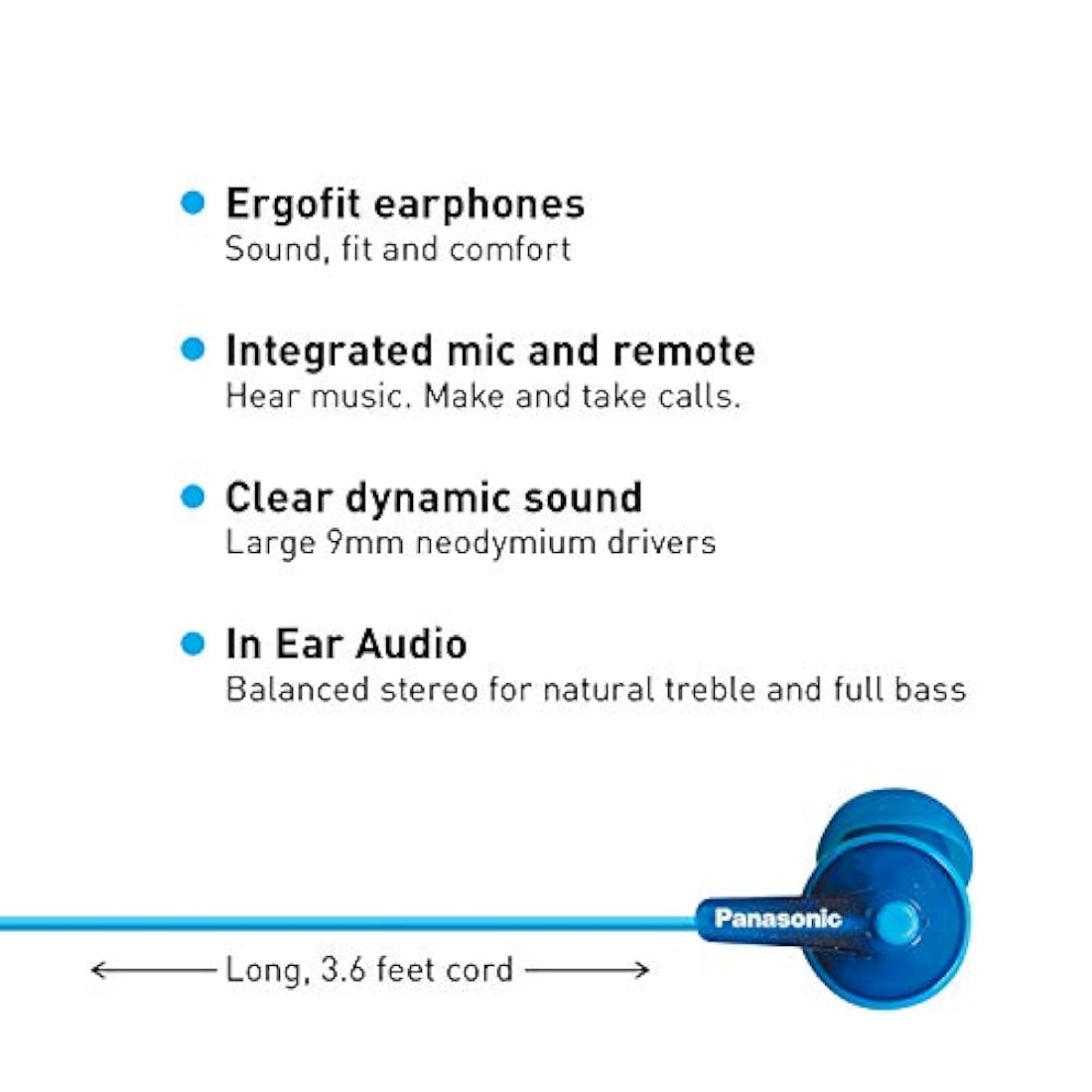 Panasonic Ergofit - Auriculares in-ear Con micrófono Azul