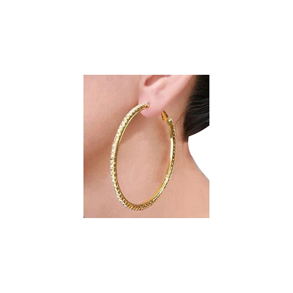 Aretes de aro para boda con cristales de estrás