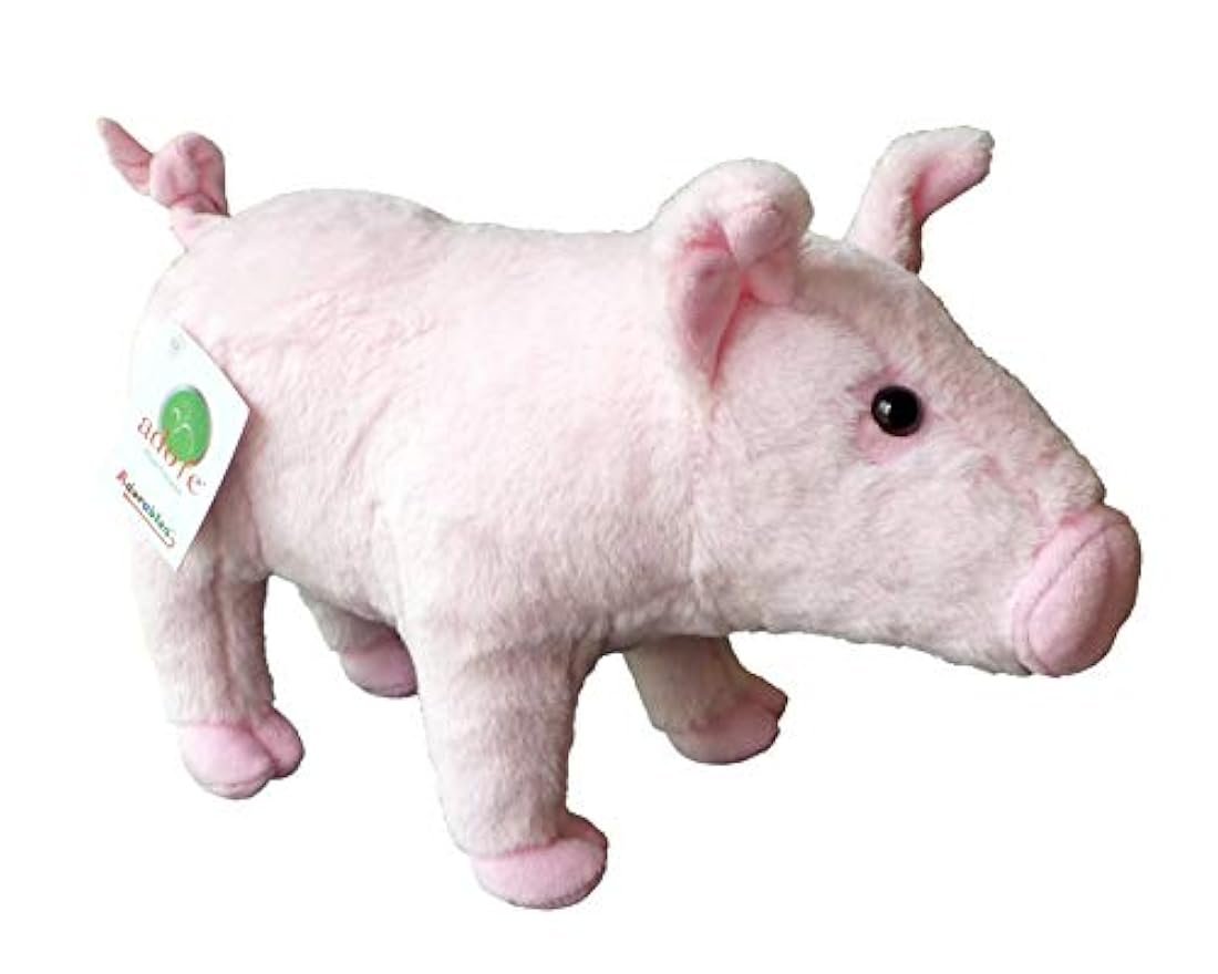 Peluche de cerdo color rosa de 13 in. Adore Plush Company