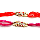 Conjunto de tres Rakhi, 7 Piedra Rakhi hilo - pulseras