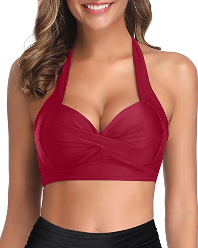 Parte superior de bikini, estilo halter retro