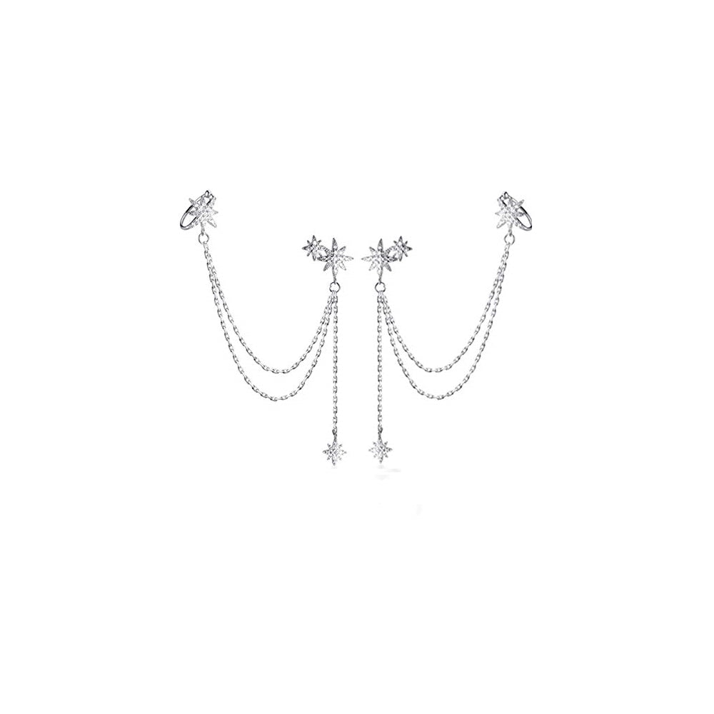 Aretes de plata con diseño de estrella