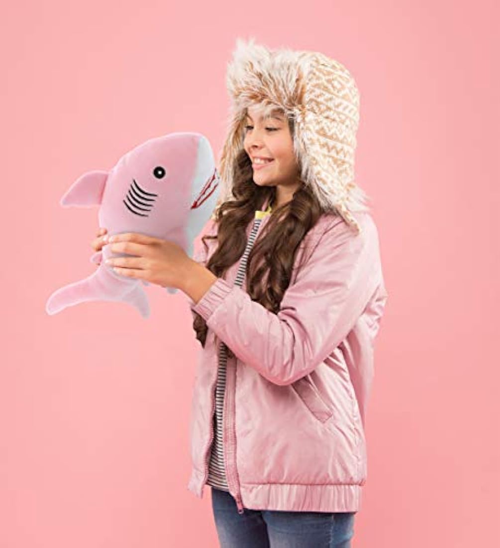 Peluche de tiburón color rosa y blanco 12in.Puzzled Inc