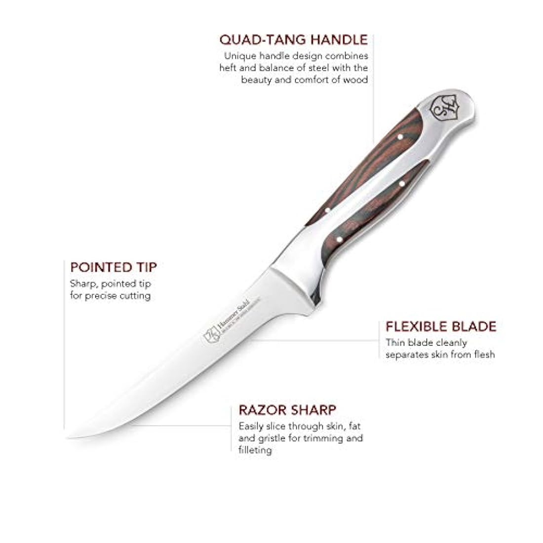 Hammer Stahl- Cuchillo para deshuesar en acero de carbono