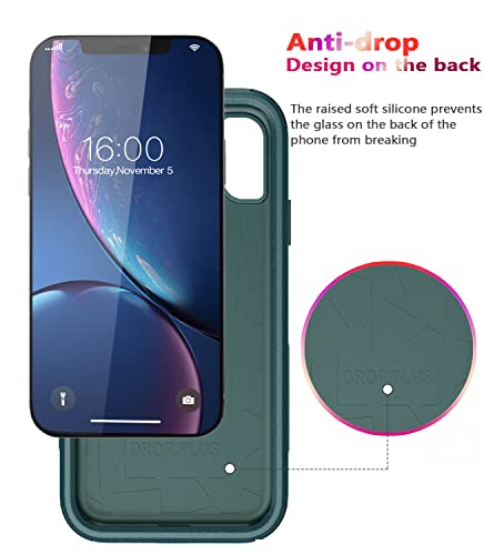 Diverbox Funda para iPhone Xr [a prueba de golpes, a prueba de gotas] [a prueba de polvo], resistente protección para Apple iPhone XR (verde oscuro)