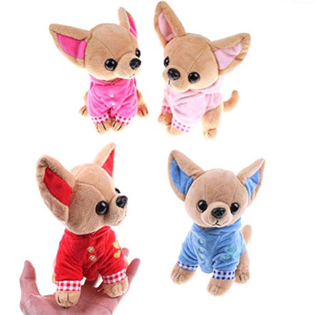 Peluche de perro Chihuahua color marrón-azul.Maple Park
