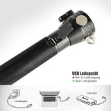 Linterna táctica Otdair LED con energía solar, linterna ultrabrillante, martillo de seguridad, táctica de alto lumen, recargable por USB, 5 modos para exteriores, camping, senderismo