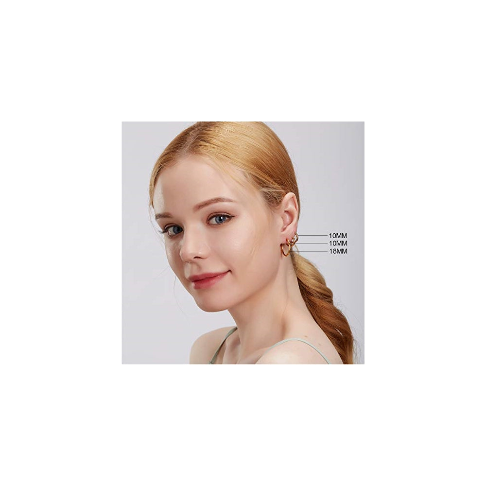 Aretes de acero inoxidable hipoalergénicos para mujer