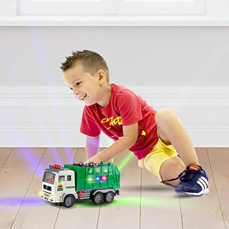 Camión de basura de juguete para niños con luces y sonidos