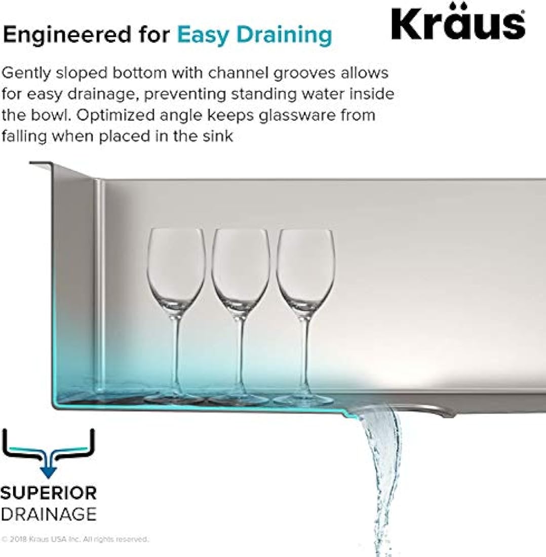 Kraus - Fregadero de cocina (acero inoxidable)