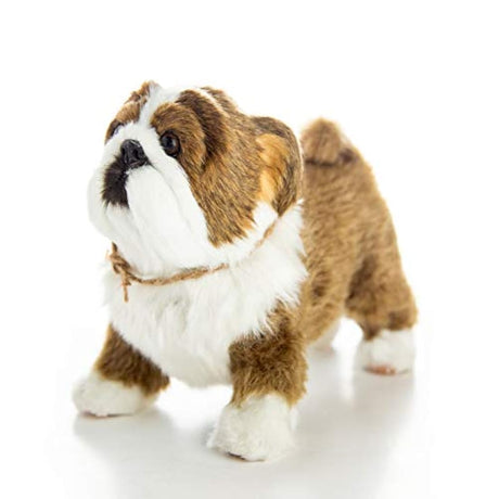 peluche de bulldog, con cuerda