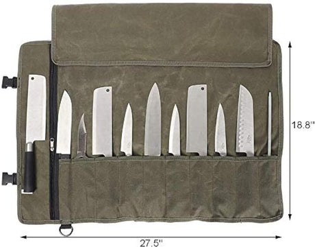 Bolsa para cuchillos de chef enrollable, bolsa de lona