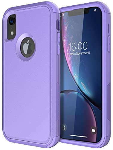 Diverbox Funda para iPhone Xr [a prueba de golpes] [a prueba de polvo], funda de protección resistente para Apple iPhone XR (morado)