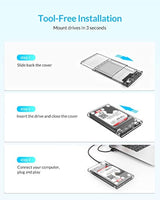 ORICO 2139 recinto, USB 3.0 de 2,5