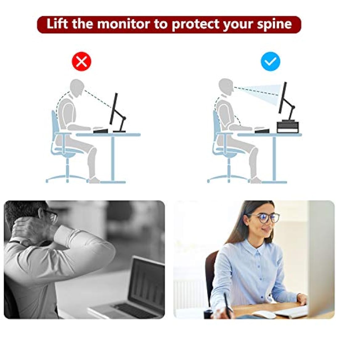 Soporte para monitor de 2 niveles