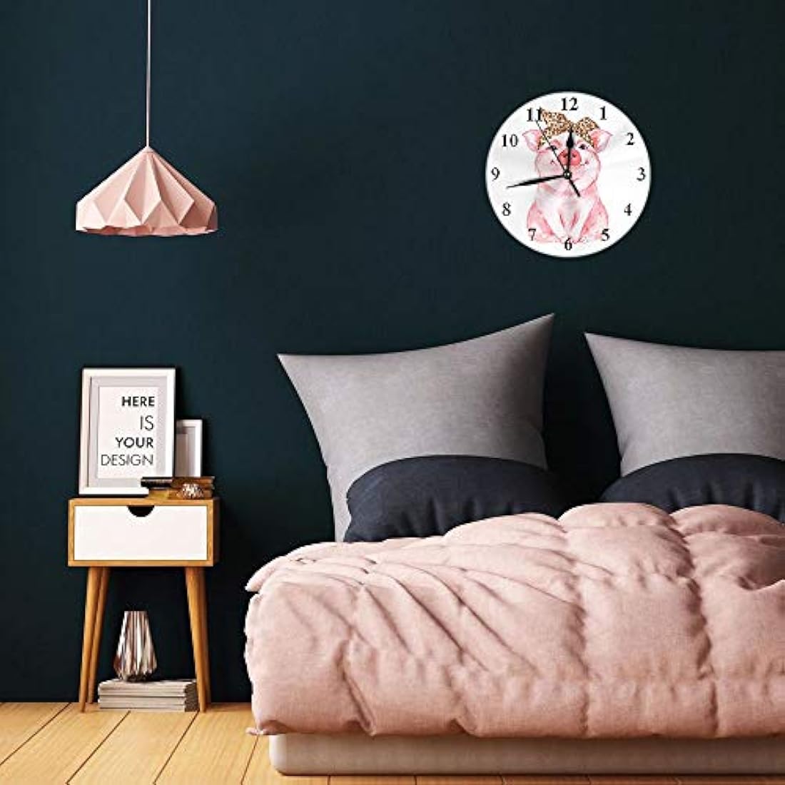 Reloj de pared con diseño de animales de granja divertido
