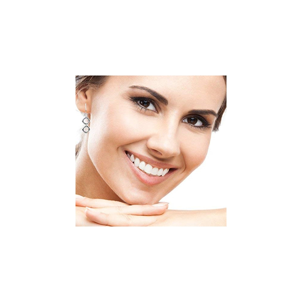 Aretes de plata colgantes de clip para mujer