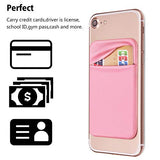 OBVIS Bolsillo para teléfono celular, tarjetero autoadhesivo con adhesivo 3M RFID, tarjetero para tarjeta de crédito ATM, para iPhone Android, 2 unidades, color rosa