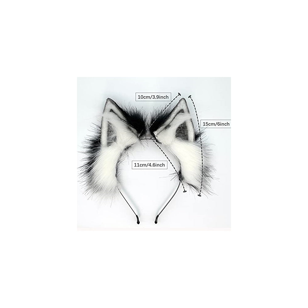 Disfraces de Diadema de orejas de lobo blanca talla única