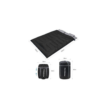 Saco de Dormir Doble Ligero Impermeable con 2 Almohadas