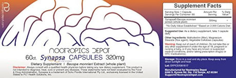 synapsa Bacopa monnieri Cápsulas de 320 mg Extracto