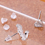 Juego de pendientes de silicona transparente
