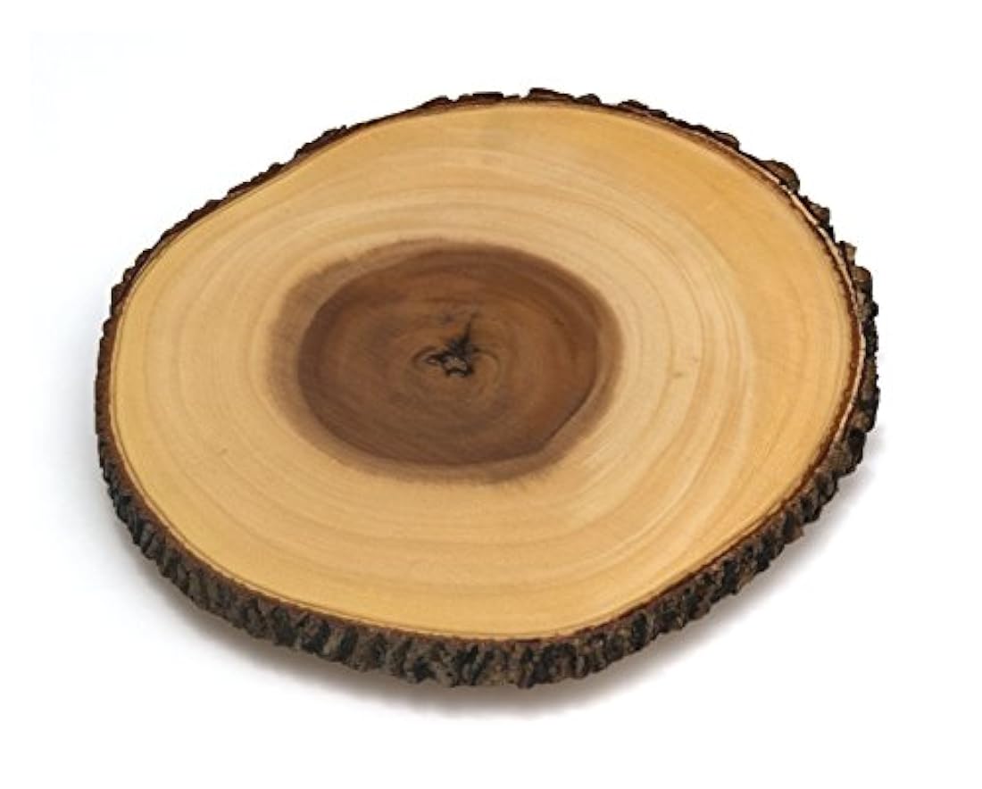 Bandeja de madera y corteza de acacia, grande con patas,