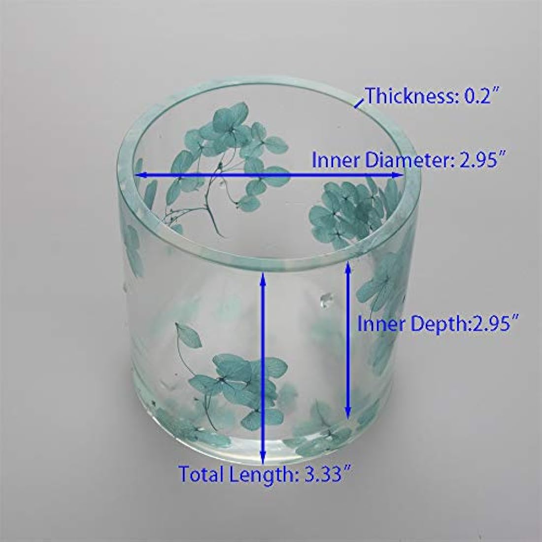 Molde para plantas de resina con cilindro grande, diámetro interno de 2.8 in, profundidad interna de 2.8 in, moldes de silicona con cilindro, moldes para macetas de flores, moldes para macetas, moldes para bolígrafos