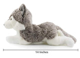 Oso de peluche de lobo siberiano 14 pulg