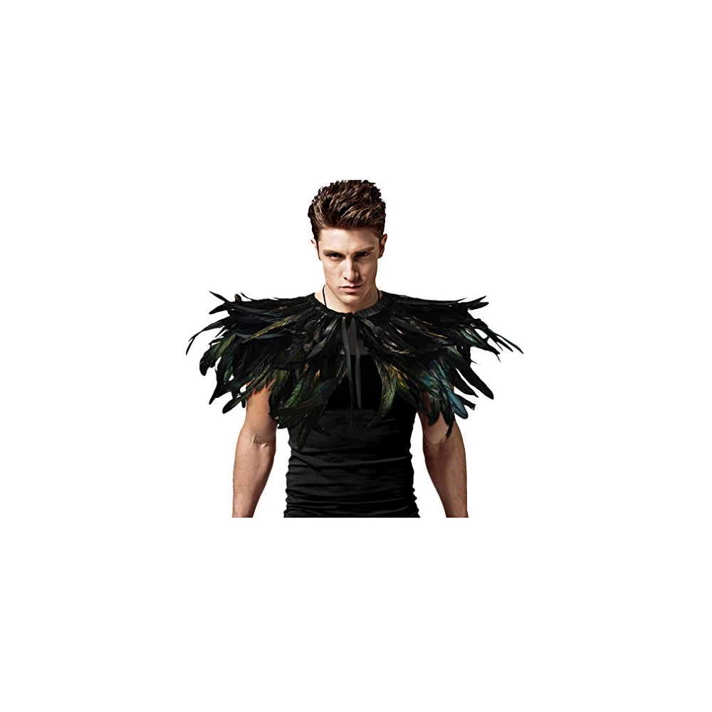Disfraz gótico de plumas negras para hombre