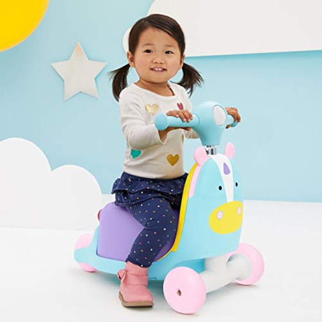 Juguete para niños 3 en 1 con diseño de unicornio.