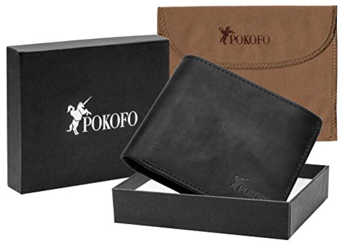 Billetera para hombre con cremallera y de piel auténtica