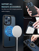 MGNAOOI - Funda magnética para iPhone 12 Pro Max, anticaídas de calidad militar comprobada, compatible con MagSafe, parte trasera translúcida mate con teclas de aleación de aluminio, antihuellas, antiarañazos, 6.7&nbsp;pulgadas, color negro