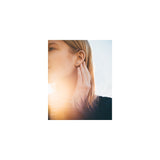 Aretes de plata chapados en oro de 14 quilates para mujer