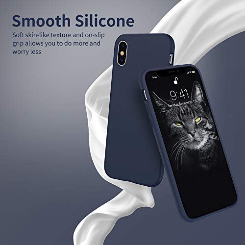 OTOFLY - Funda protectora de goma de silicona suave de alta calidad, compatible con Apple iPhone X (solamente), color azul medianoche
