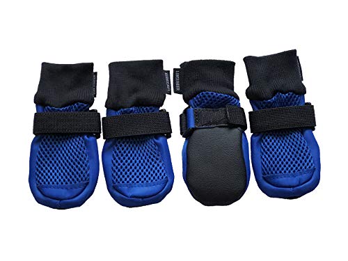 LONSUNEER Botas de perro transpirables para proteger las patas, suela suave antideslizante en 5 tamaños