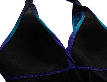 Hilor Traje de baño tankini para mujer con cuello en V