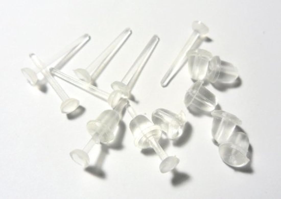 cooplay Pendientes de plástico invisibles de 3 mm en blanco