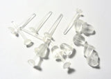 cooplay Pendientes de plástico invisibles de 3 mm en blanco