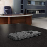 Serie Zizo Bolt funda para iPhone XR de grado militar con protector de pantalla de vidrio templado, clip de cinturón, soporte, Gun Metal Gris/Negro